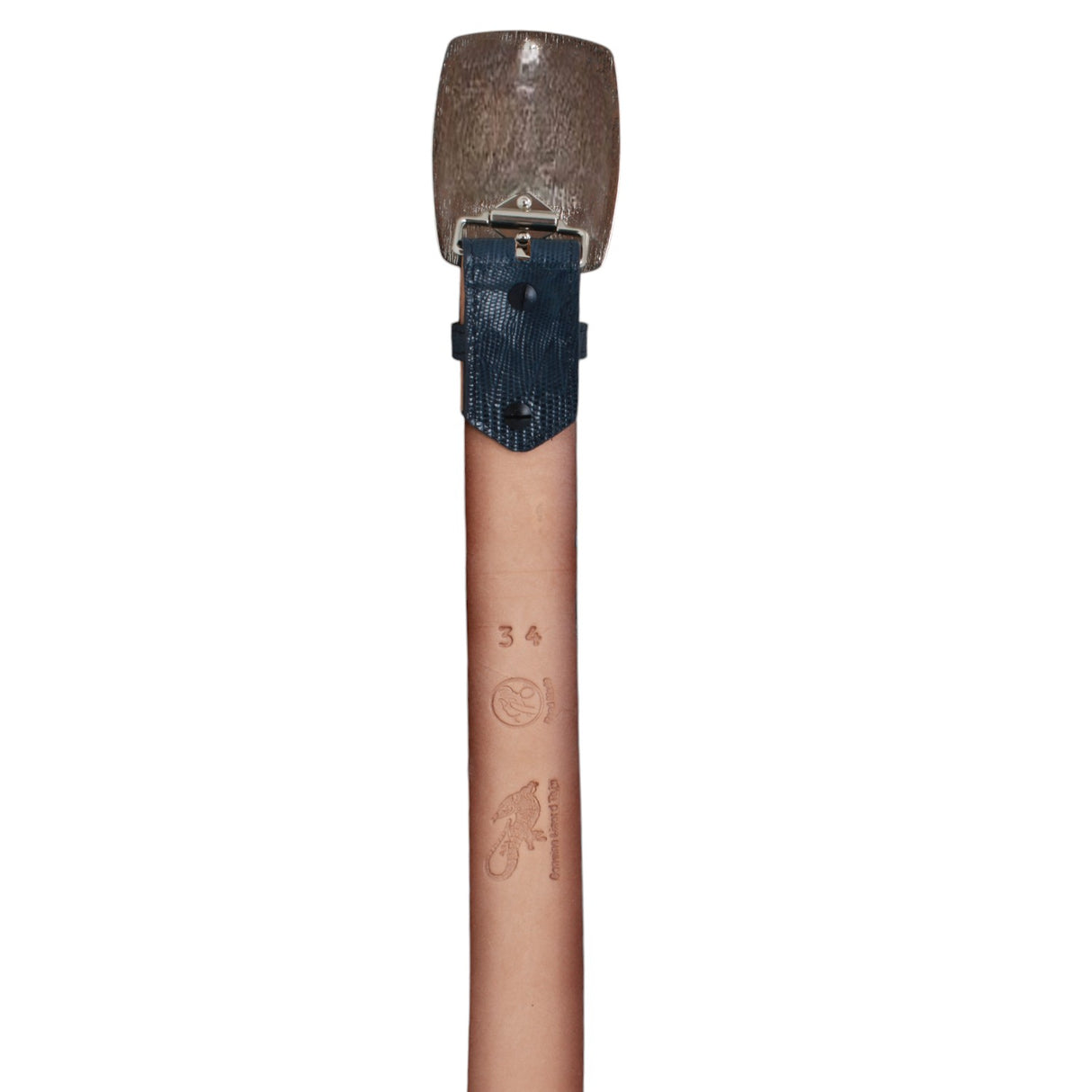 Genuine Teju Lizard Leather Western Belt Navy Blue Color - Los Altos Boots - Back View