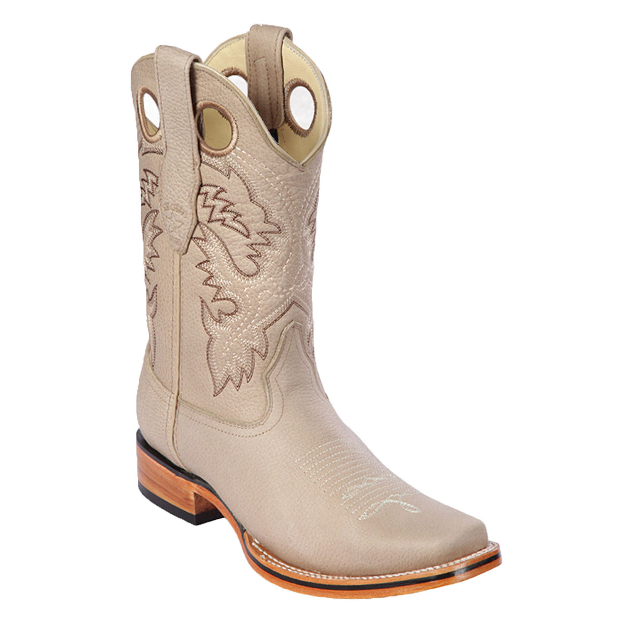 Western Genuine Leather Square Wide Toe Rodeo Boots Pomex Color – Los Altos Boots – Side View