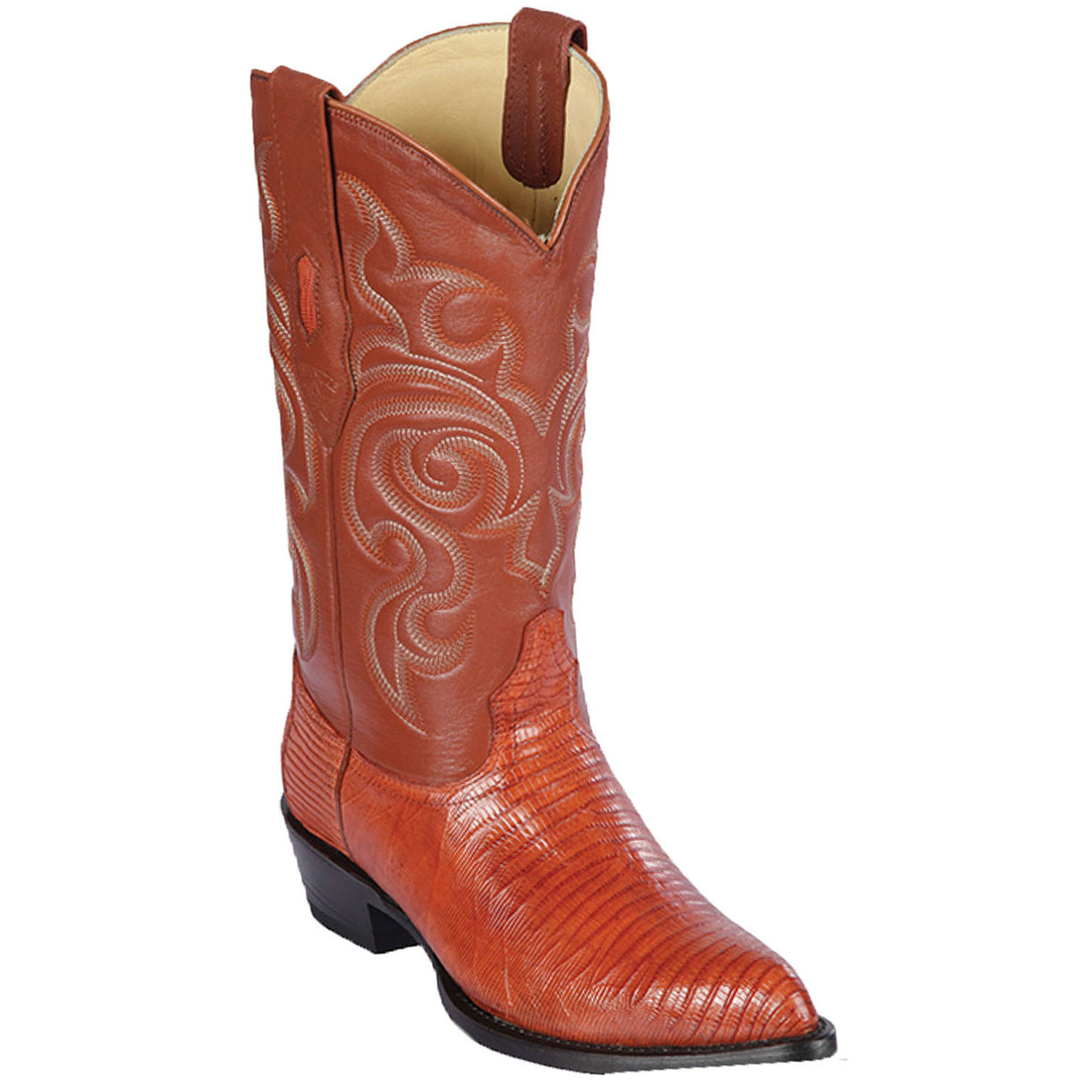 Wester Genuine Teju Boots J-toe Cognac Color - 990703- Los Altos Boots Side View