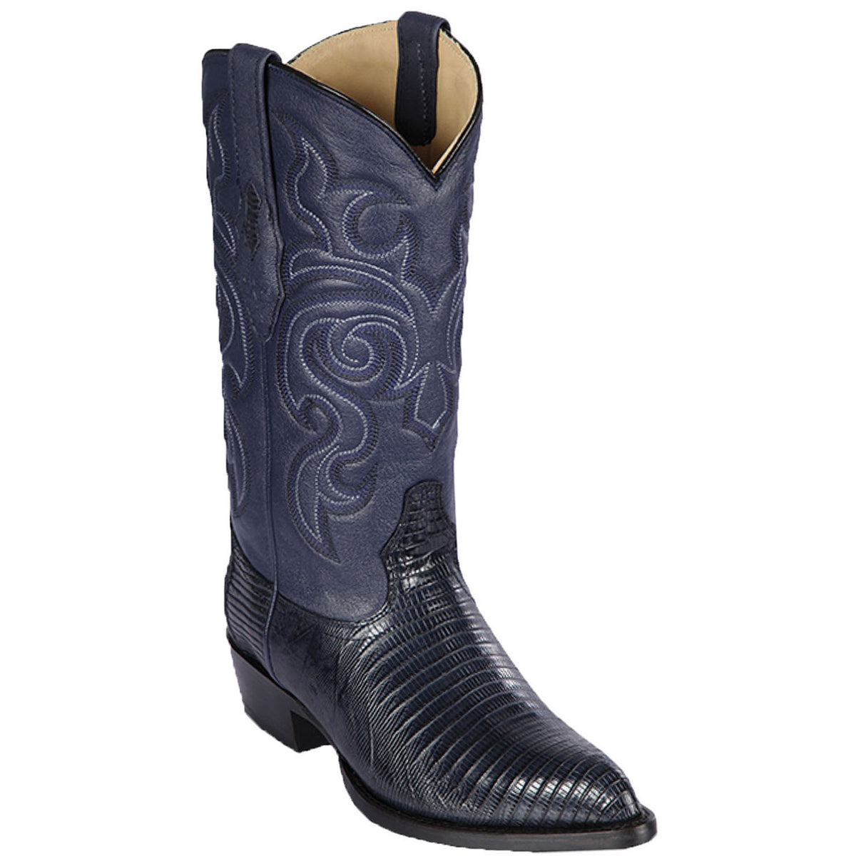Wester Genuine Teju Boots J-toe Navy Blue Color - 990710- Los Altos Boots Side View