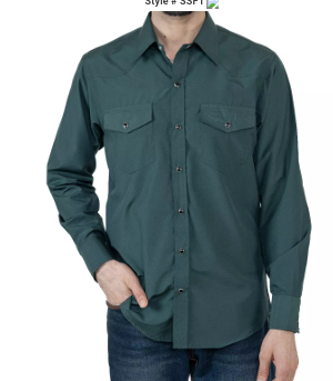 American West Stretch Denim Shirt with Pearl Buttons