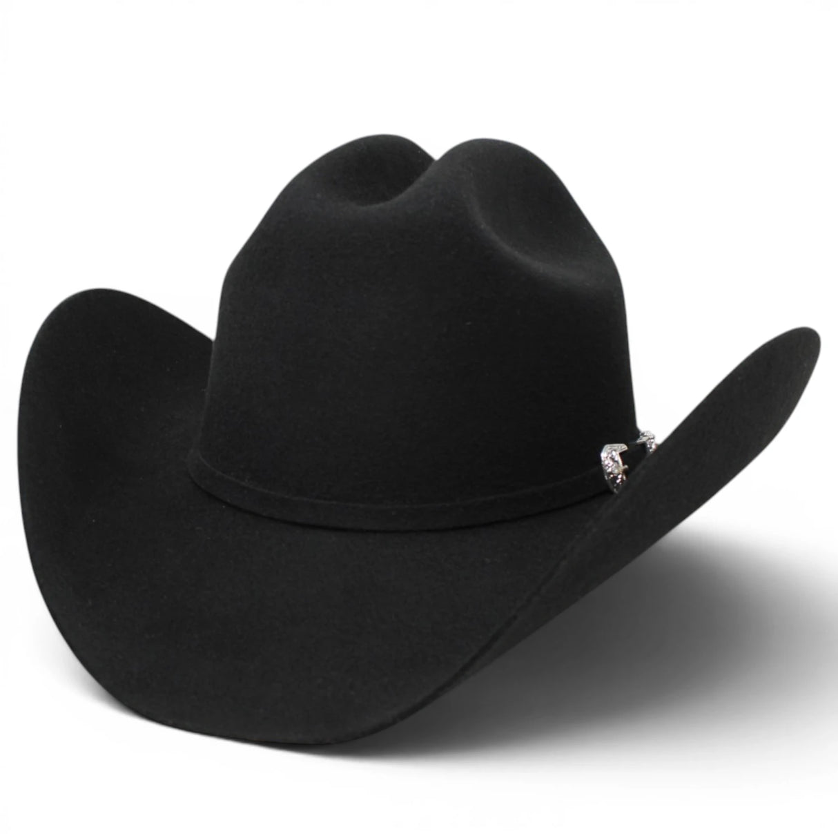 Black Stone 100X Felt Cowboy Hat Joan Sebastian Style - Black - Side View