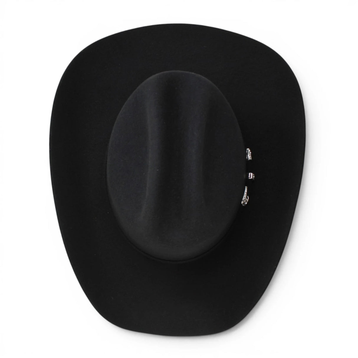 Black Stone 100X Felt Cowboy Hat Joan Sebastian Style - Black - Top View