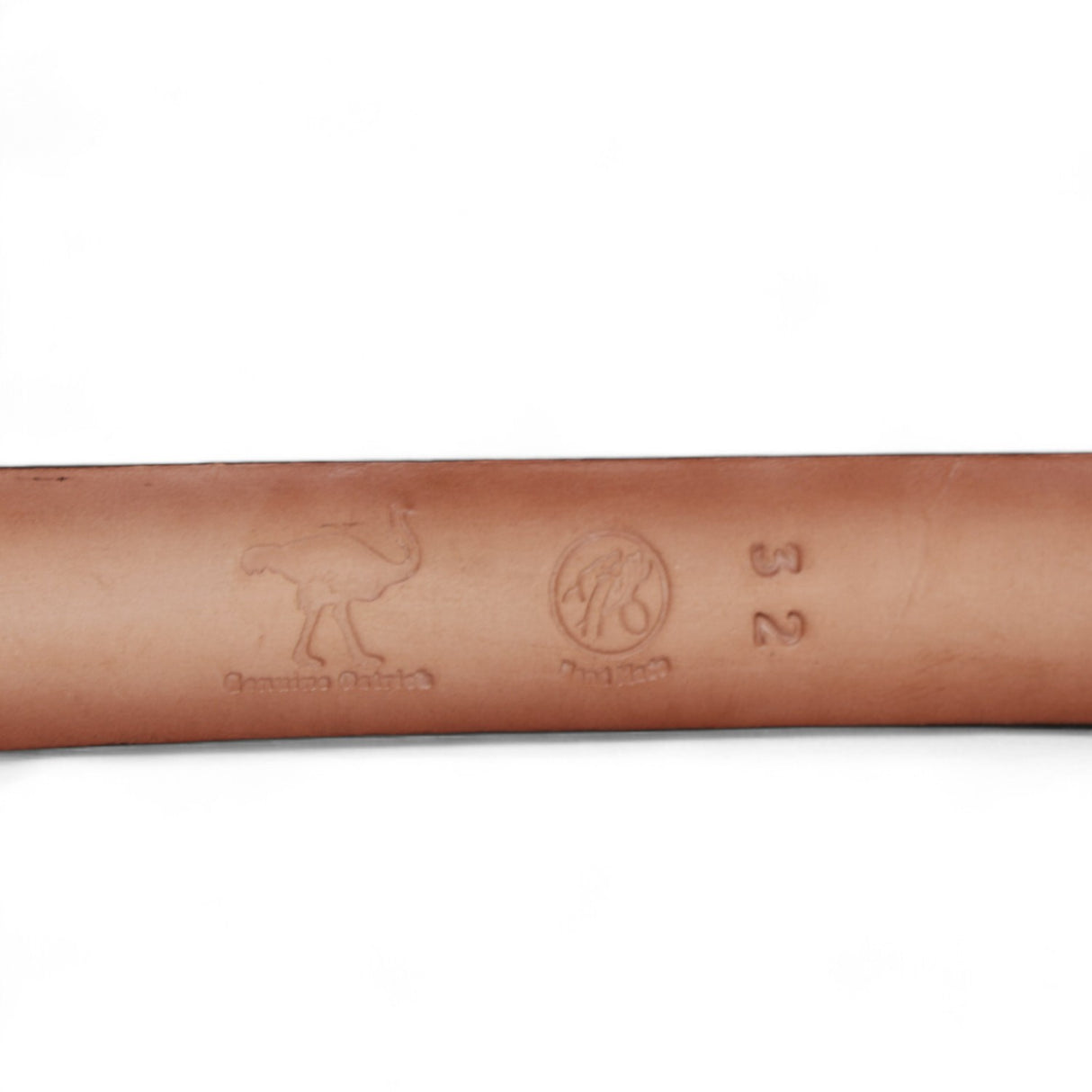 Genuine Ostrich Leather Western Belt Brown Color - Los Altos Boots - Back View