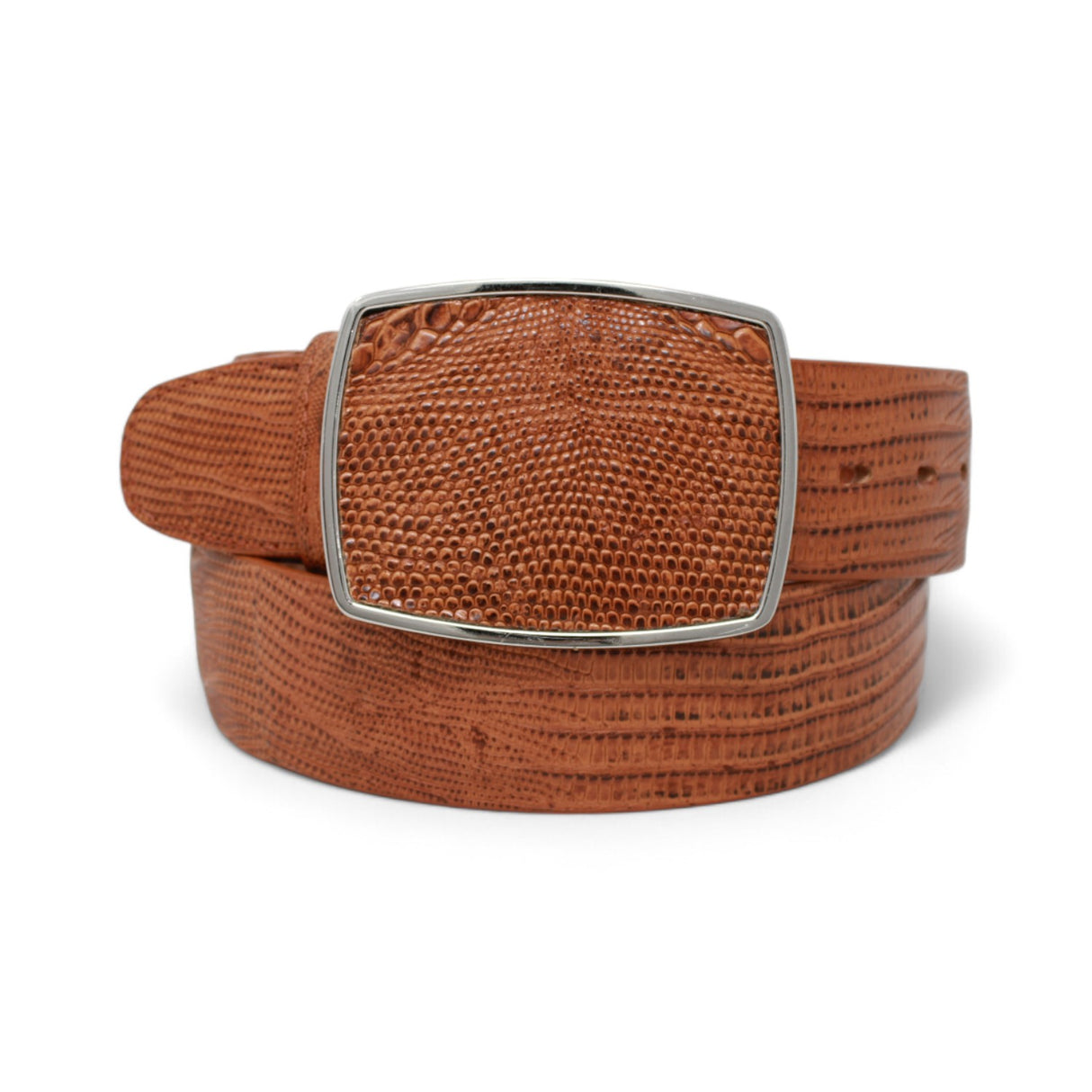 Genuine Teju Lizard Leather Western Belt Honey Color - Los Altos Boots - Front View