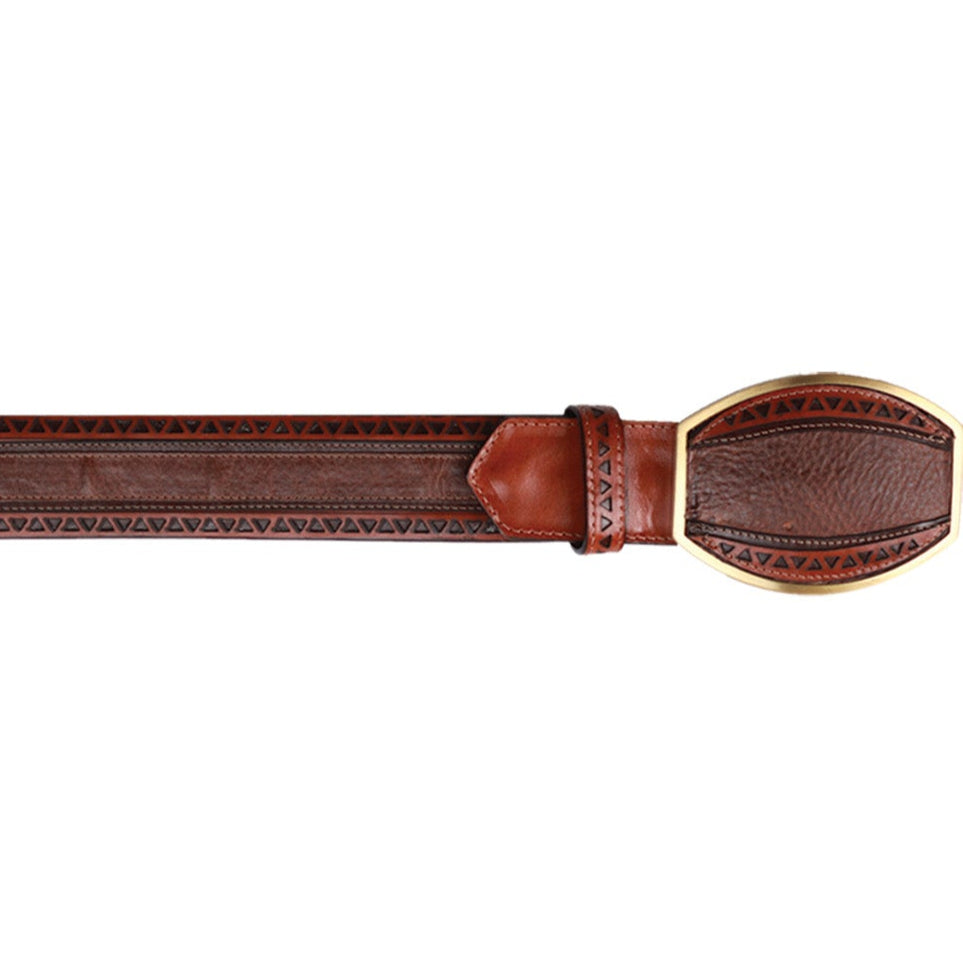Genuine Leather Casual Belt Rage Finish Honey Color - Los Altos Boots - Front View