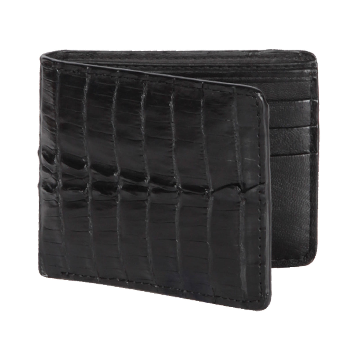 Genuine Caiman Tail Skin Wallet, Black Color - Los Altos Boots