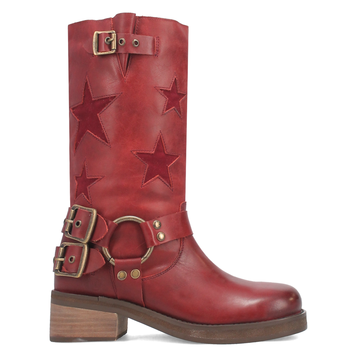Women's Blacklist Leather Round Toe Boots Wine Color - Dingo