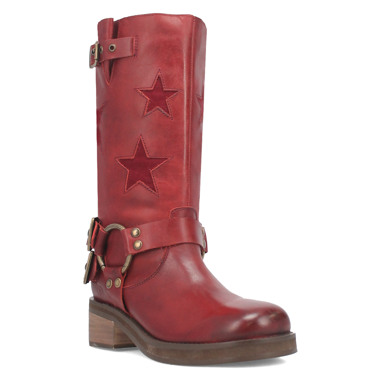 Women's Blacklist Leather Round Toe Boots Wine Color - Dingo