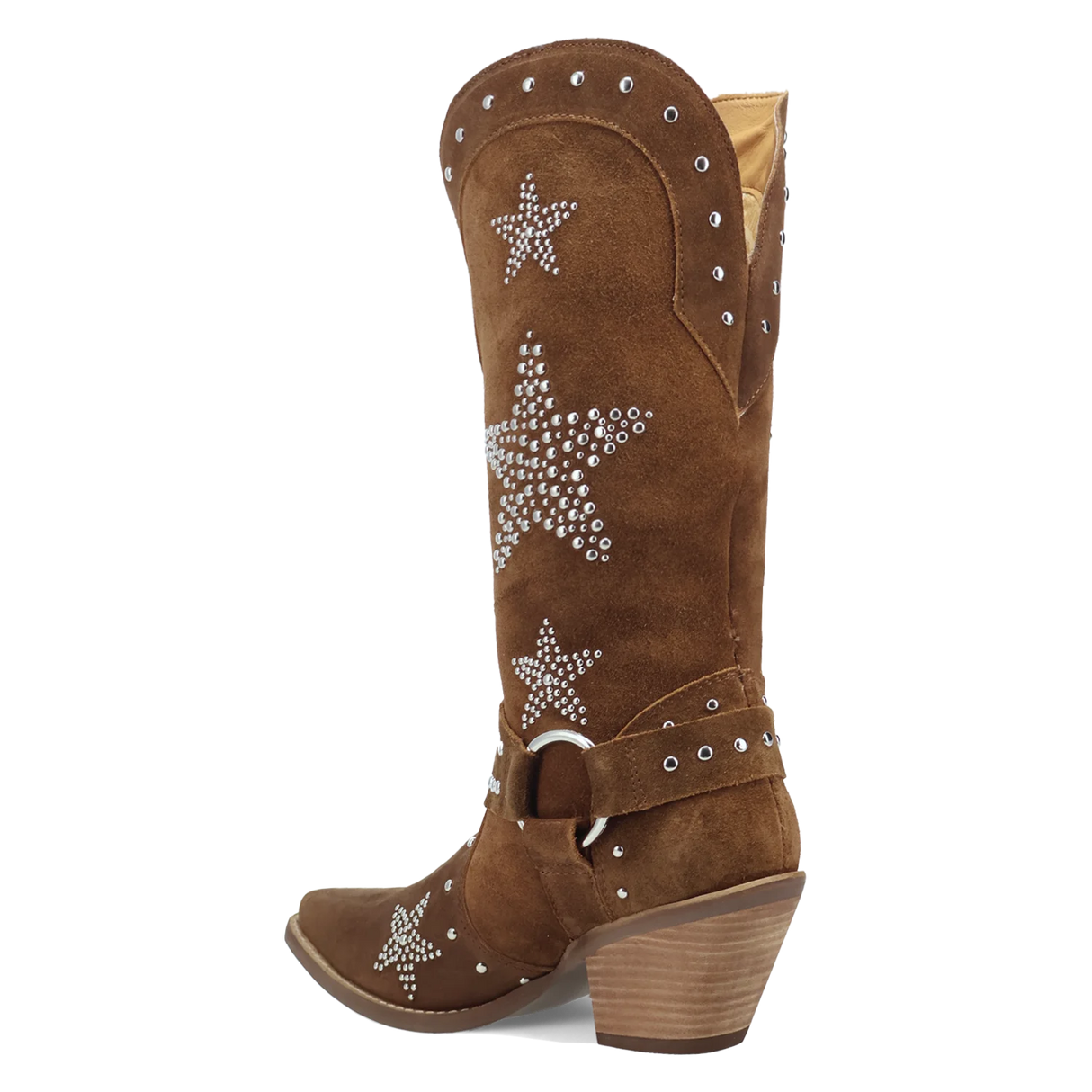 Women's Lucky Stars Suede Leather Boot Brown Color - Dingo