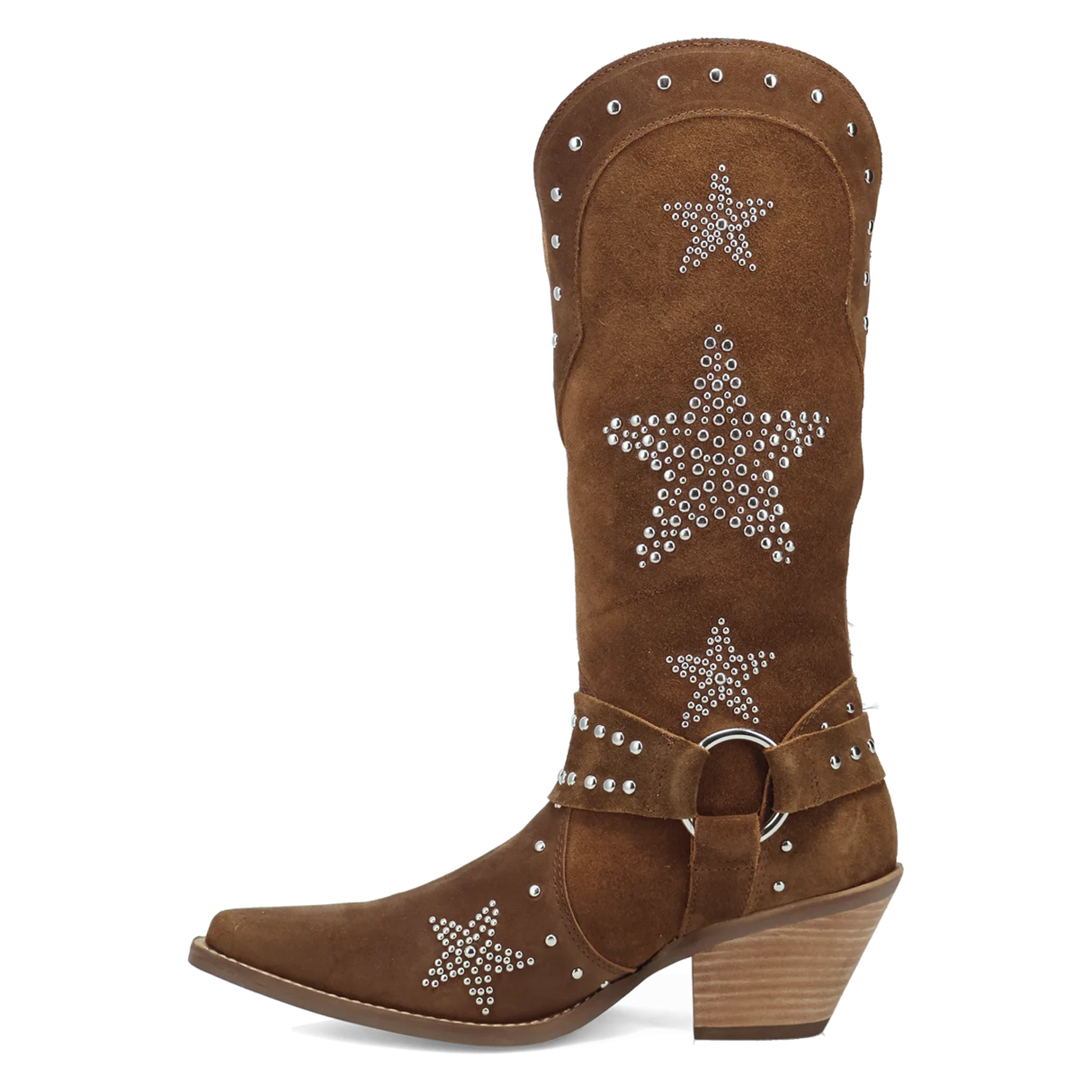 Women's Lucky Stars Suede Leather Boot Brown Color - Dingo