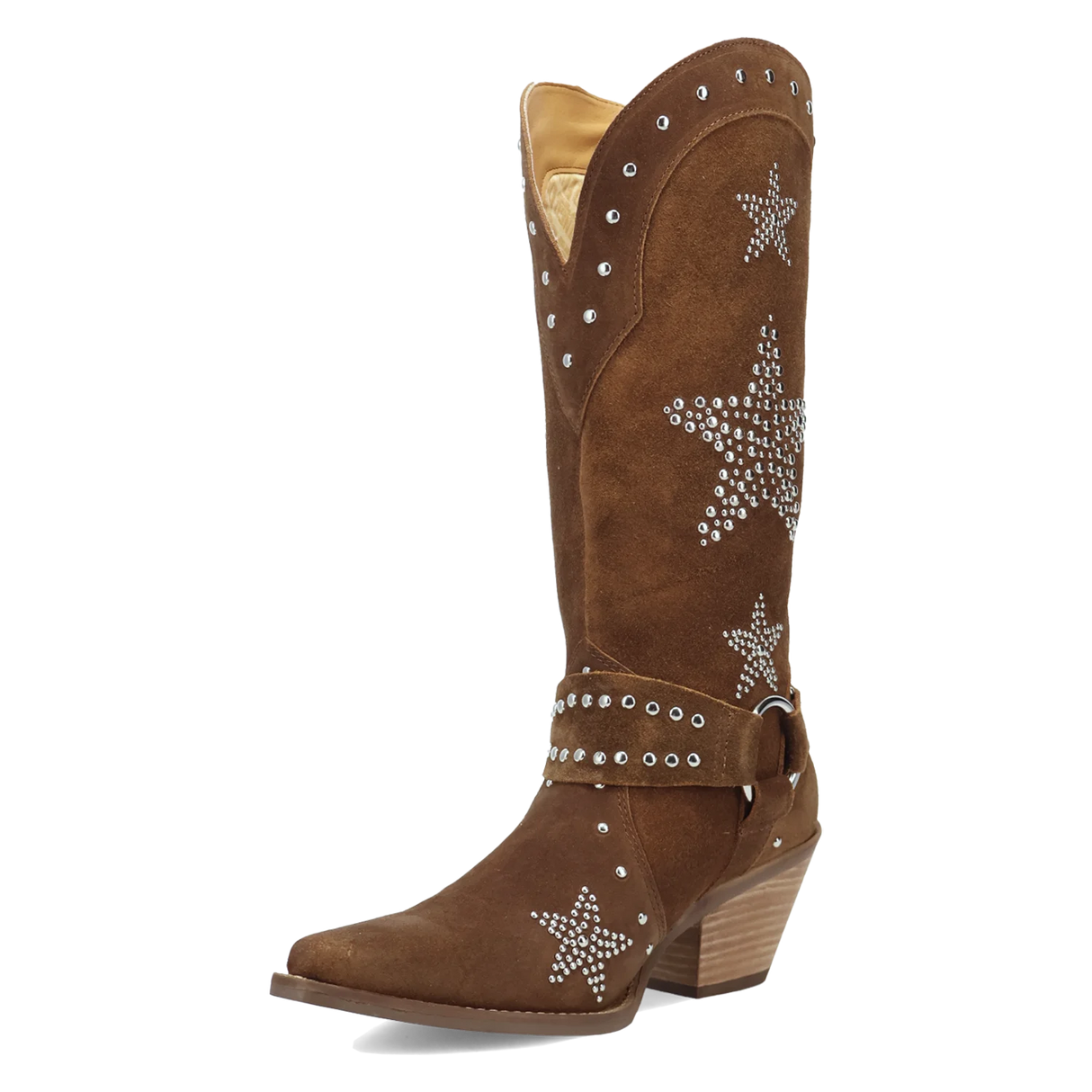 Women's Lucky Stars Suede Leather Boot Brown Color - Dingo