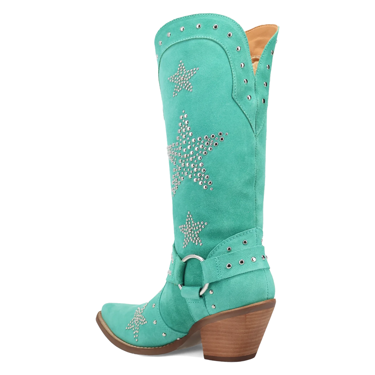 Women's Lucky Stars Suede Leather Boot Green Color - Dingo