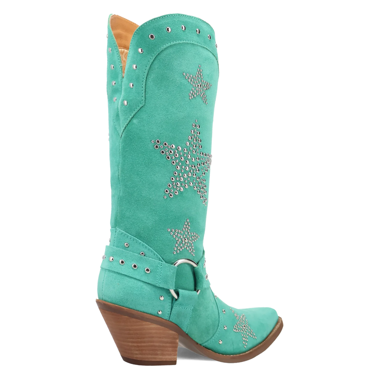 Women's Lucky Stars Suede Leather Boot Green Color - Dingo