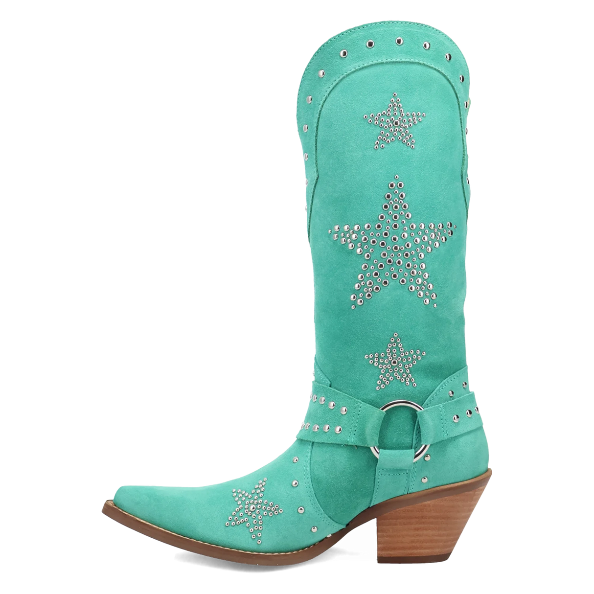 Women's Lucky Stars Suede Leather Boot Green Color - Dingo