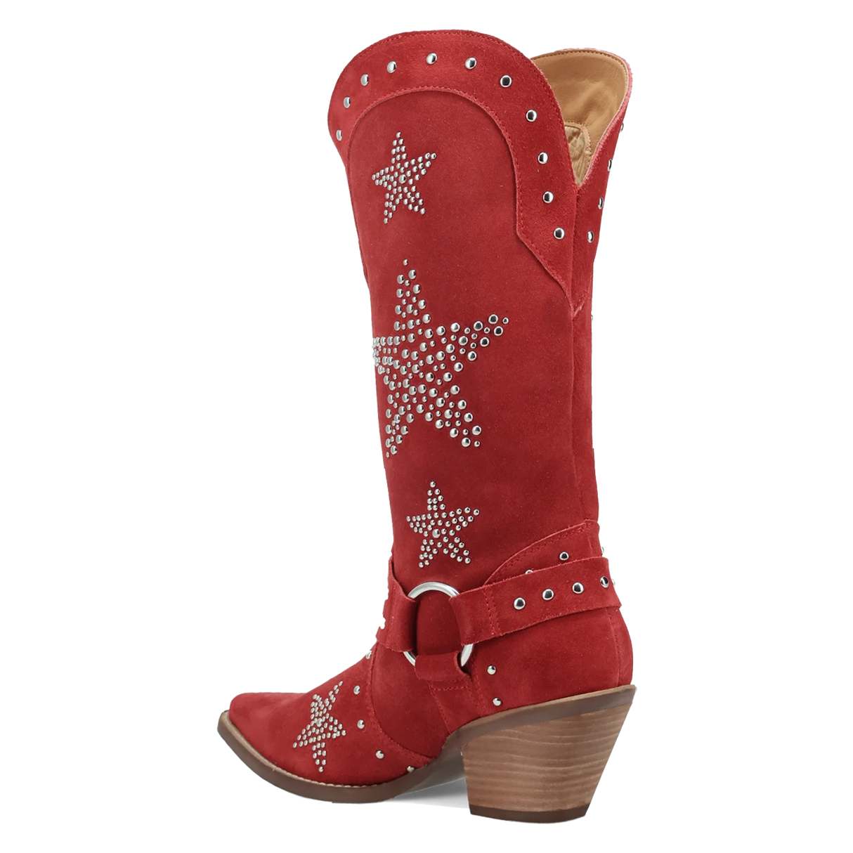Women's Lucky Stars Suede Leather Boot Red Color - Dingo