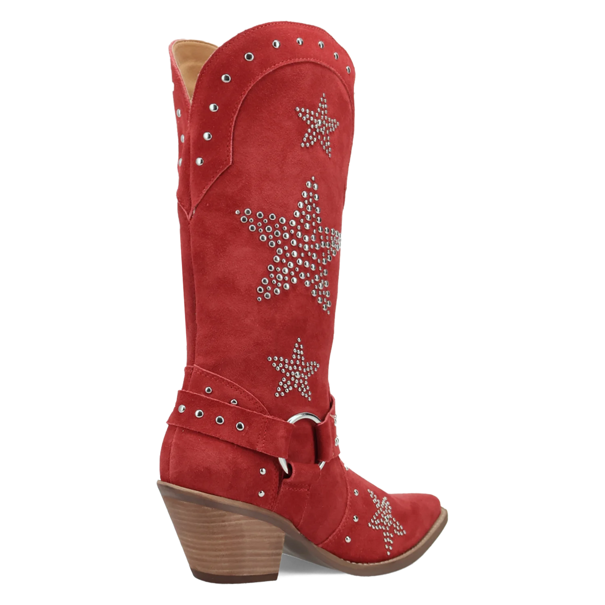 Women's Lucky Stars Suede Leather Boot Red Color - Dingo
