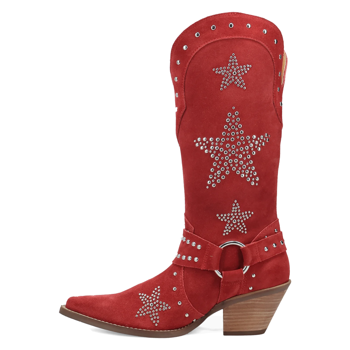 Women's Lucky Stars Suede Leather Boot Red Color - Dingo