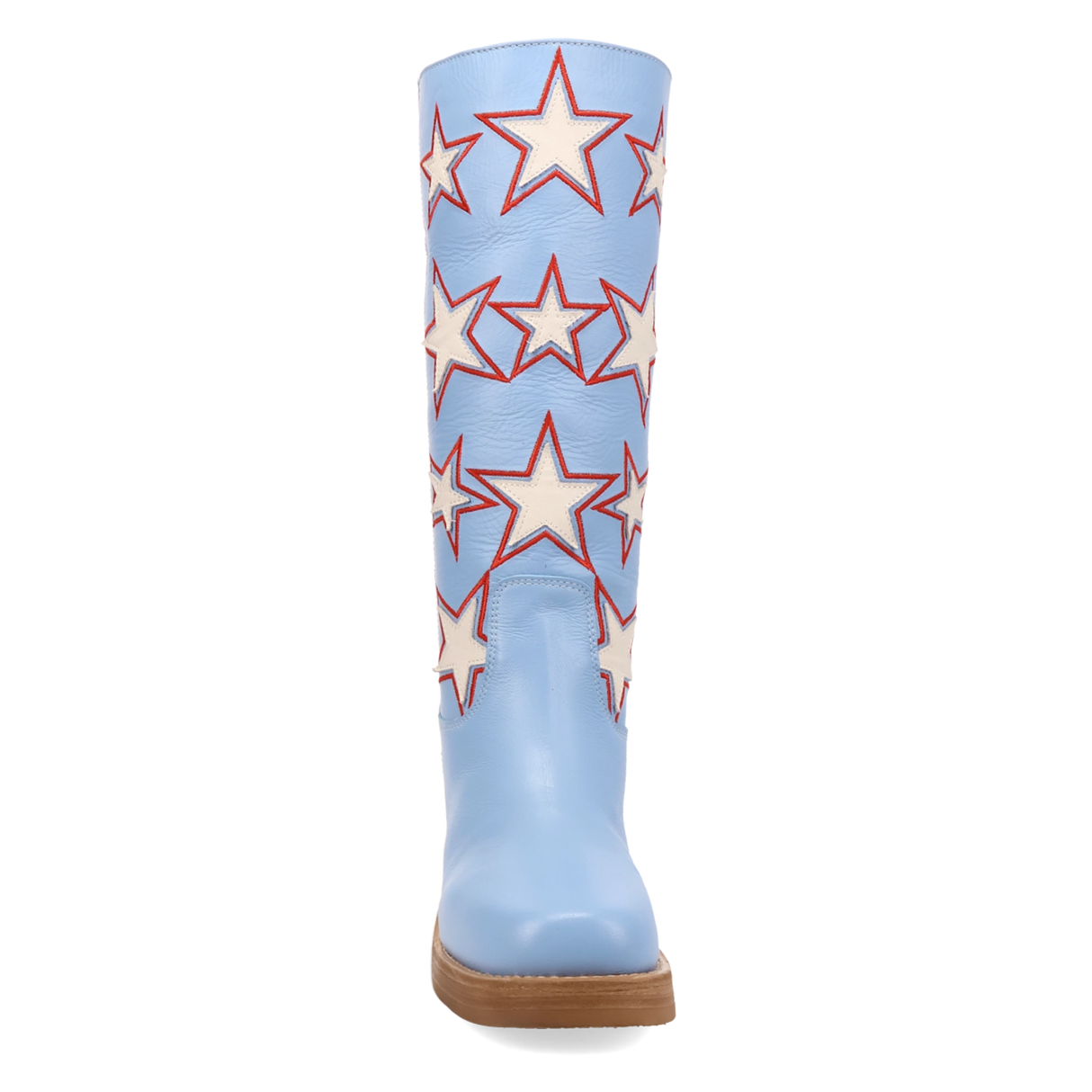 Women's American Dream Leather Round Toe Boots Blue Color - Dingo