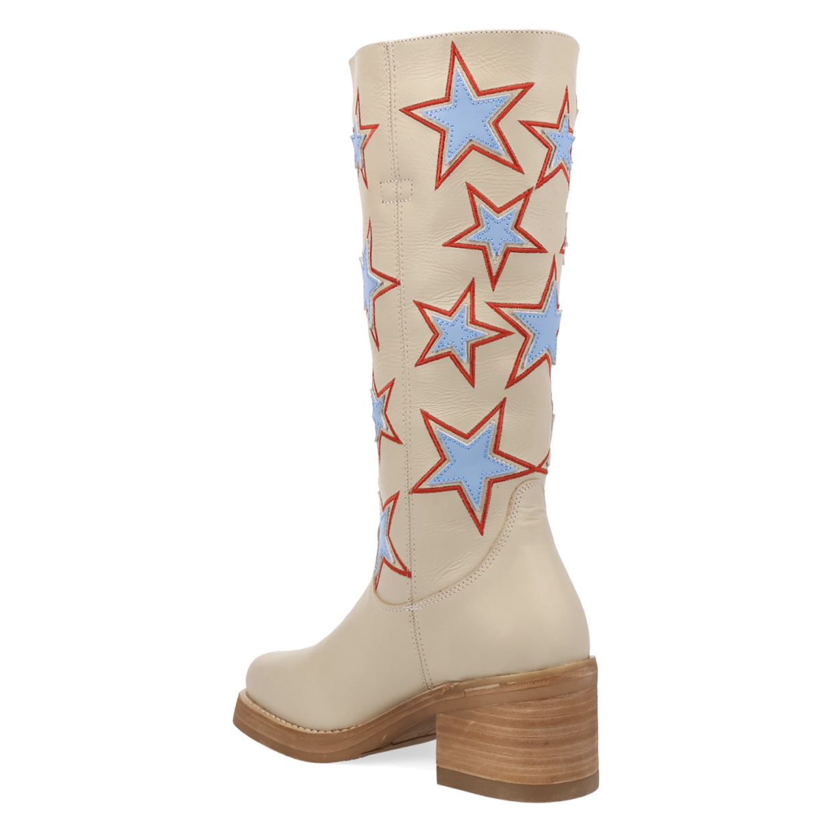 Women's American Dream Leather Round Toe Boots Cream Color - Dingo