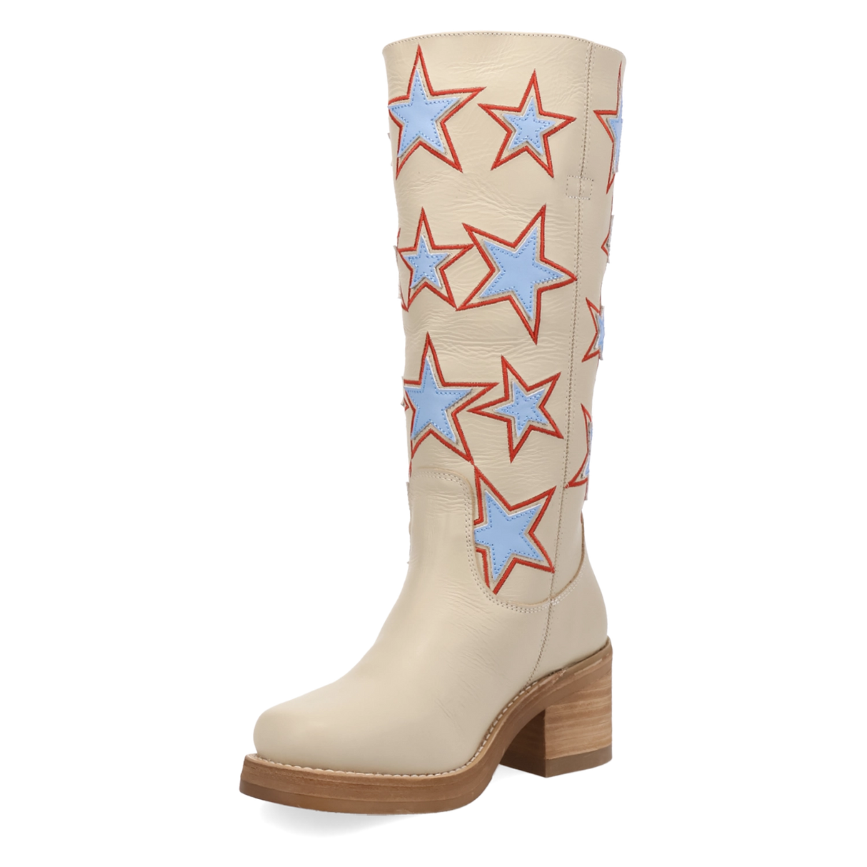 Women's American Dream Leather Round Toe Boots Cream Color - Dingo
