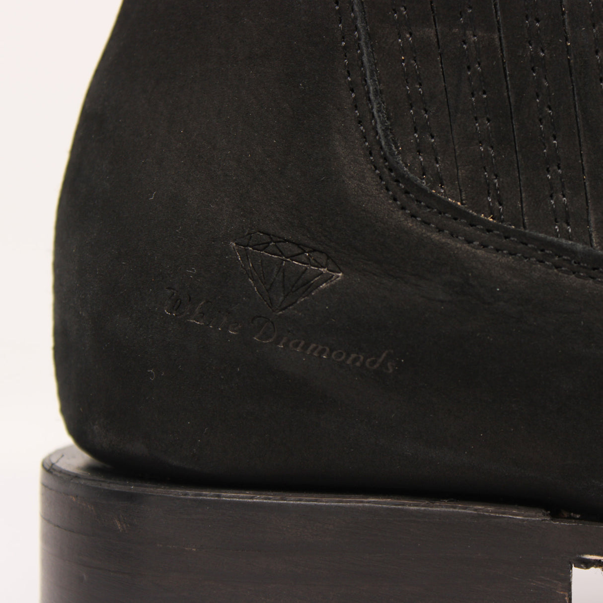 Charro Boots in Black, Square Toe Suede for Youth WD-347