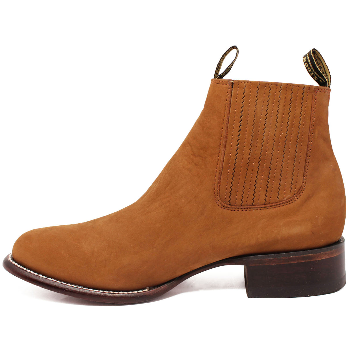 Wester Genuine Nobuck Roper Ankle Boots Shedron Color - Los Altos Boots Left View