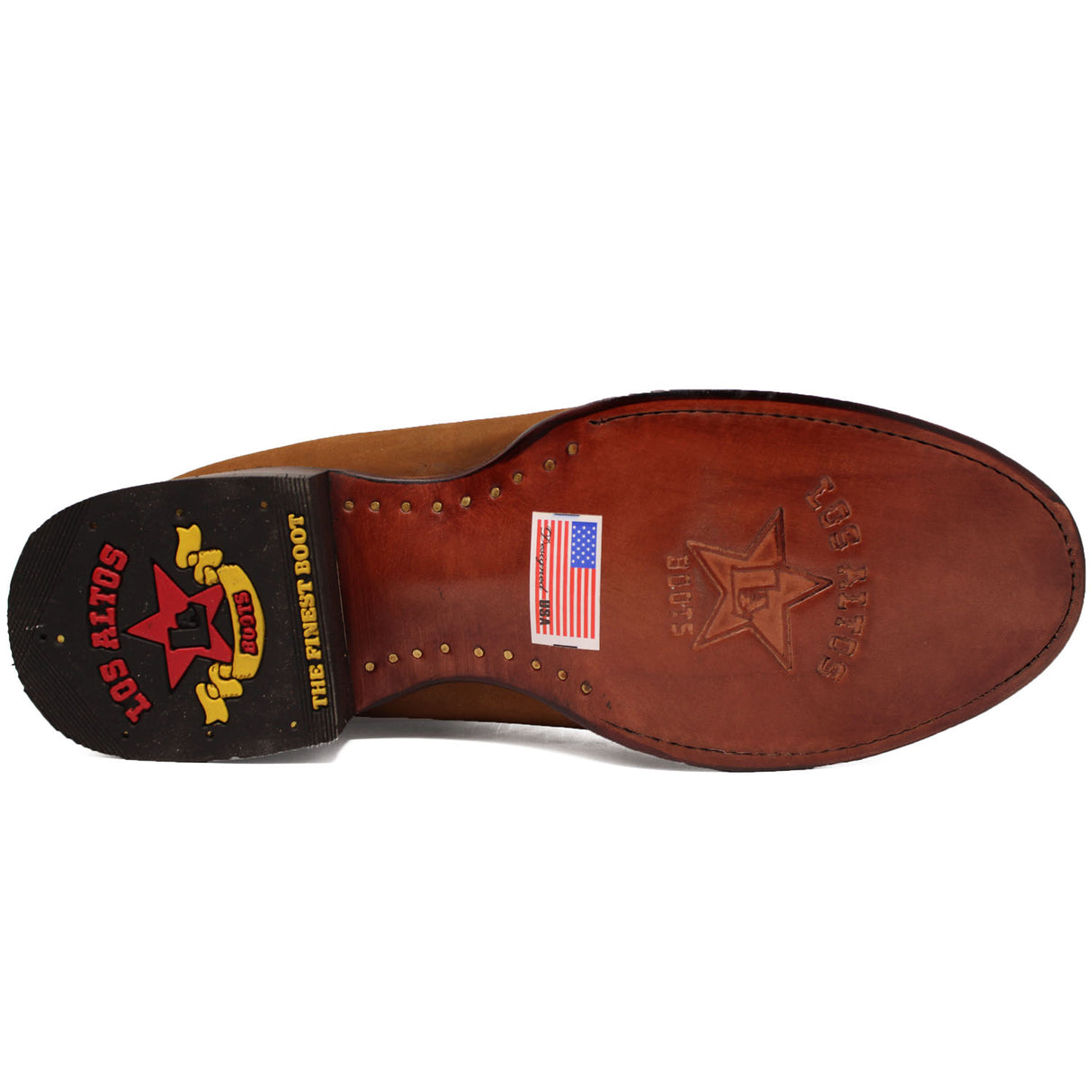 Wester Genuine Nobuck Roper Ankle Boots Shedron Color - Los Altos Boots Sole View