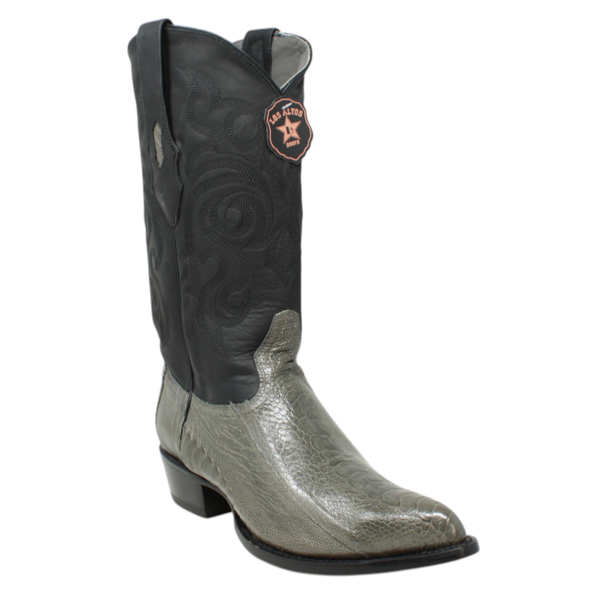 Botas de Avestruz Pata Original Horma Puntal Color Gris - Los Altos Boots