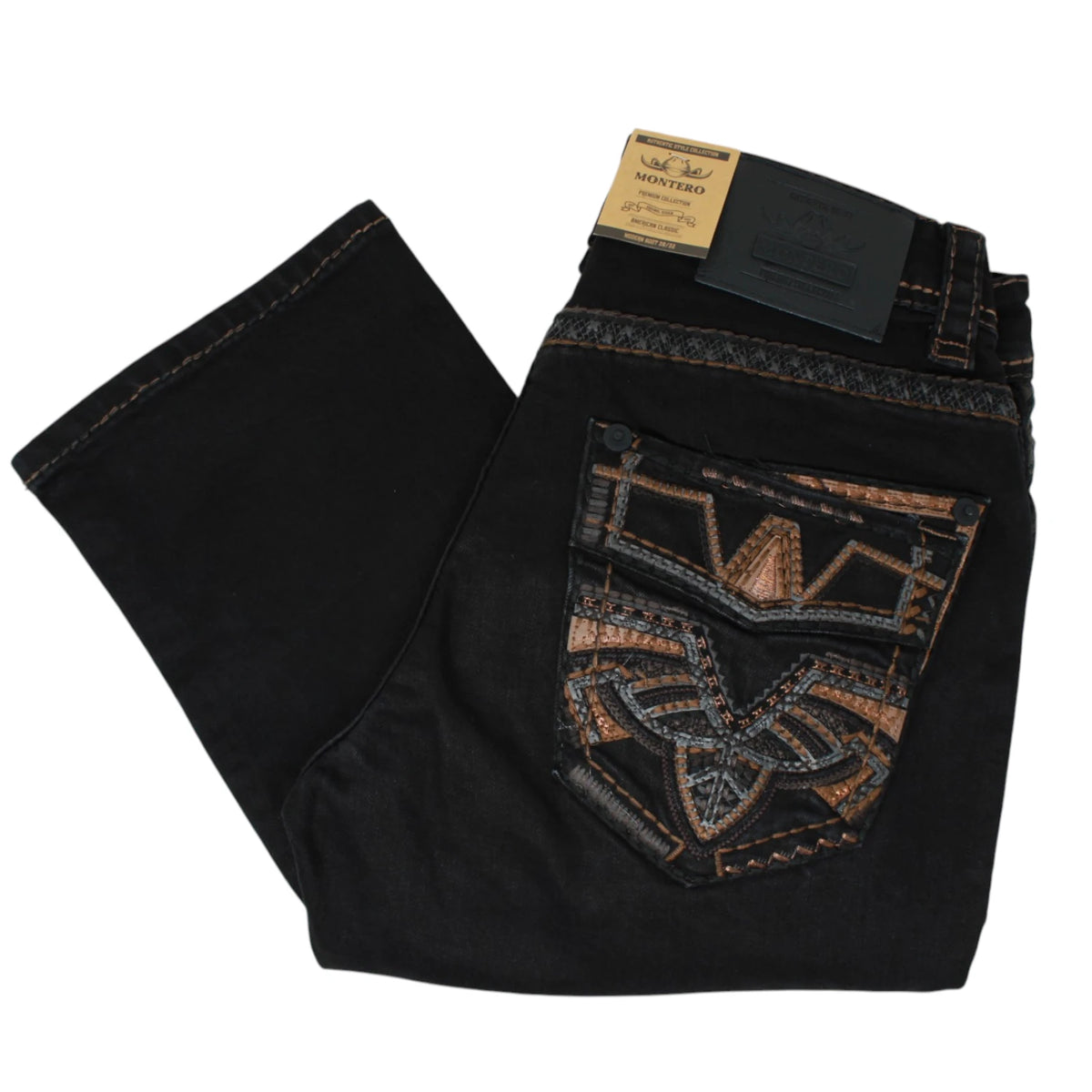 Montero Men's Modern Bootcut Denim Blue Jeans-MON 4682