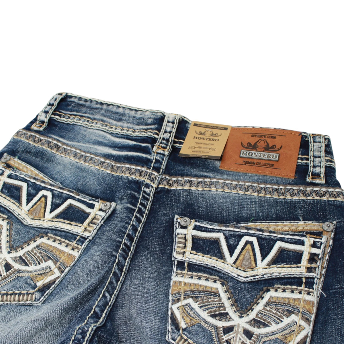 Montero Men's Modern Bootcut Denim Blue Jeans-MON 4682