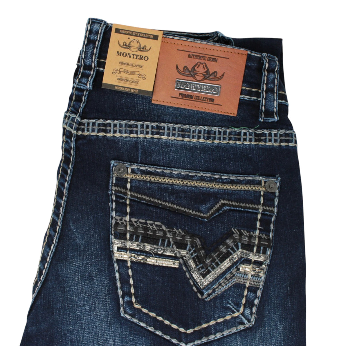 Montero Men's Modern Bootcut Denim Blue Jeans-MON 4682