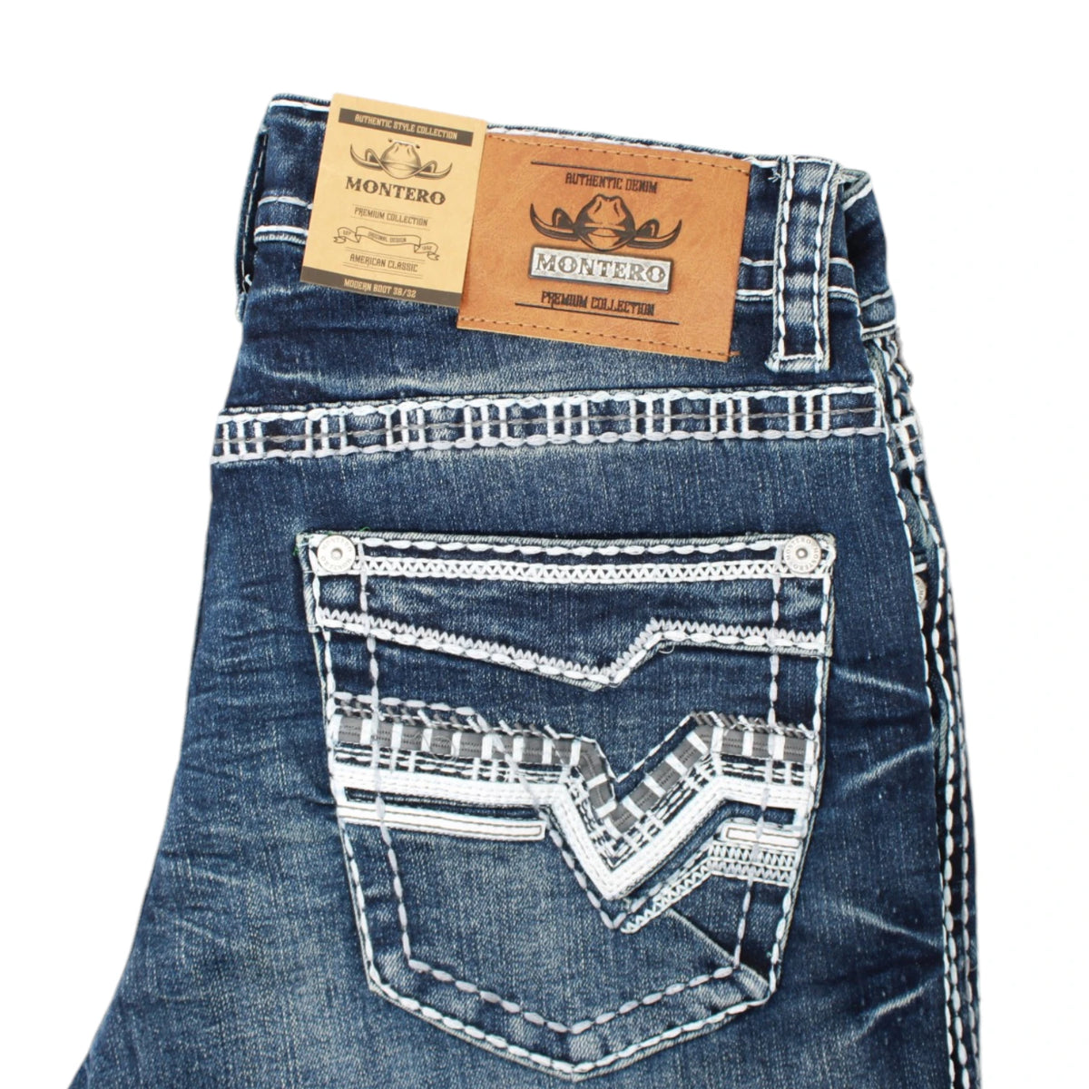 Montero Men's Modern Bootcut Denim Blue Jeans-MON 4682