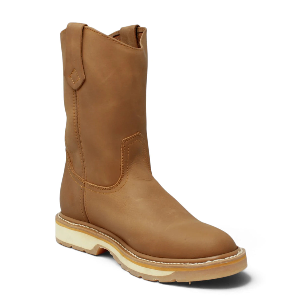 Bota de trabajo Diegos para hombre color Cajeta con horma Roper, punta redonda y suela de doble densidad.