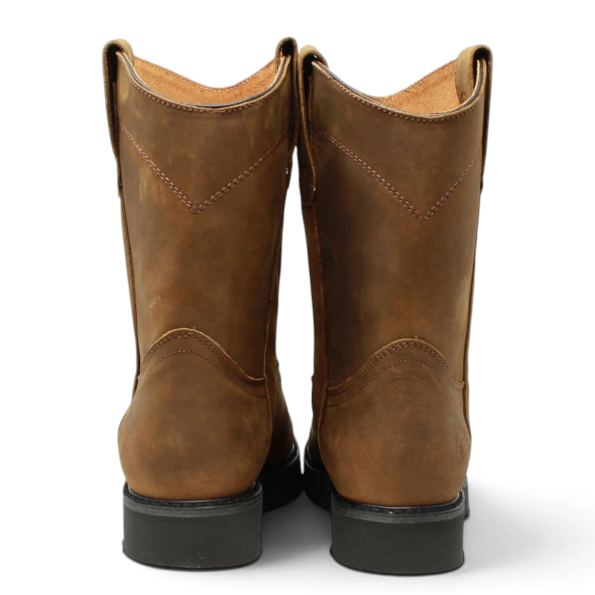 Bota de trabajo para hombre en color tang con punta redonda, caña media y suela de hule Mil Rayas resistente. back