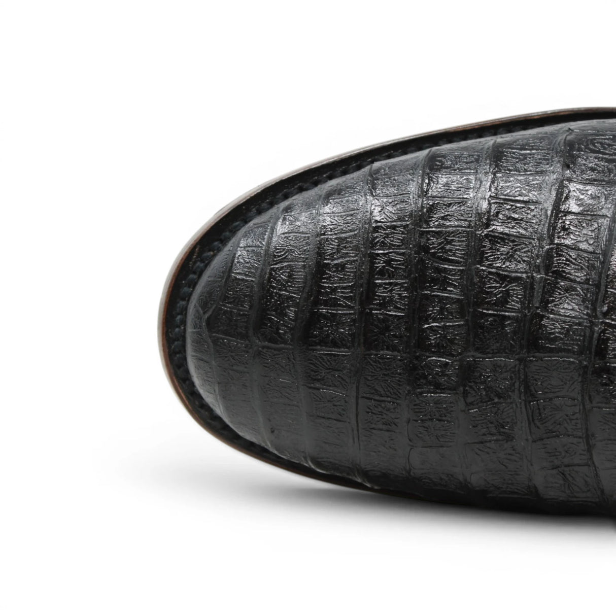 Men's Caiman Belly Print Round Toe Boots in Matte Black - Tanner Mark Boots