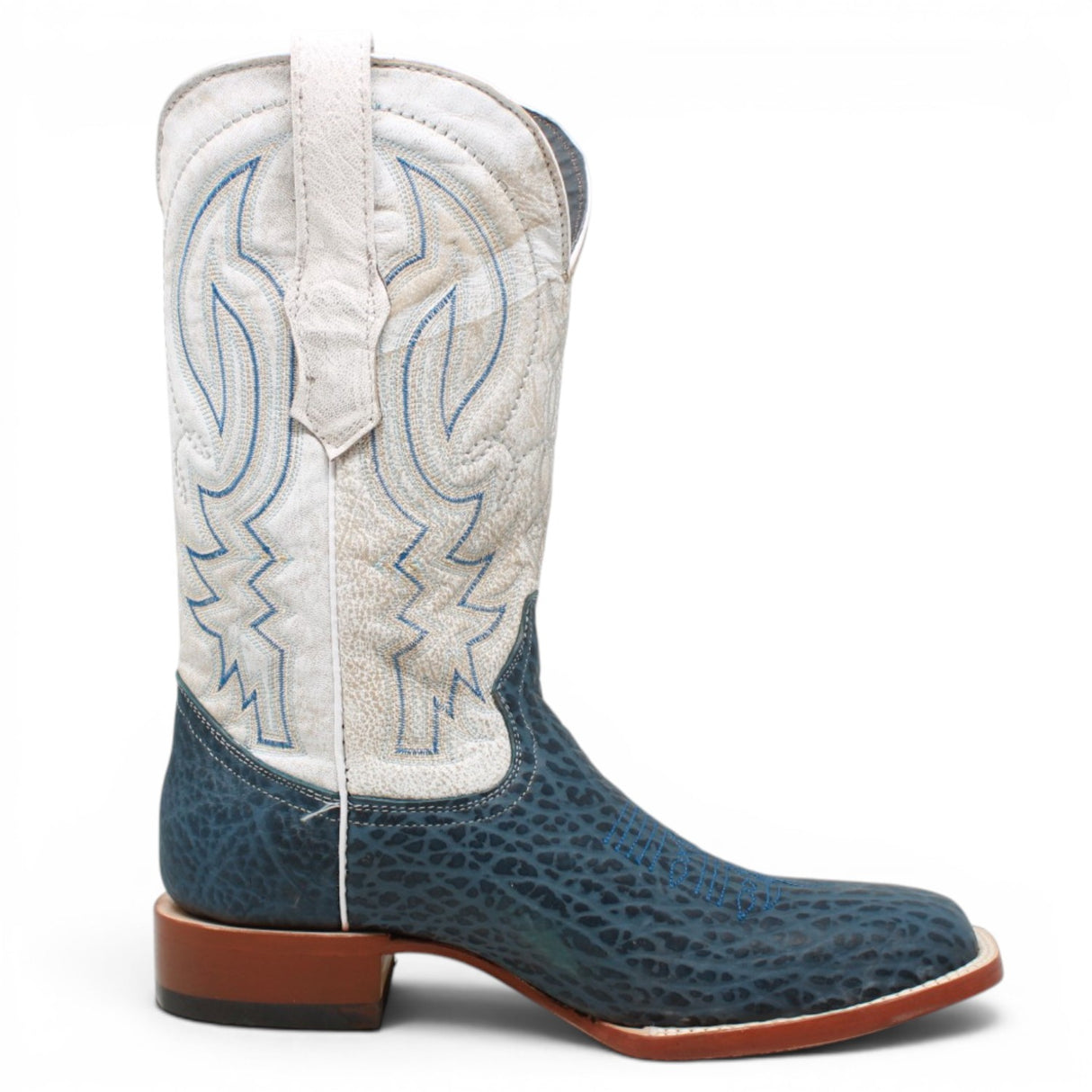 Men's Bull Hide Leather Square Toe Boots in Blue - Tanner Mark Boots