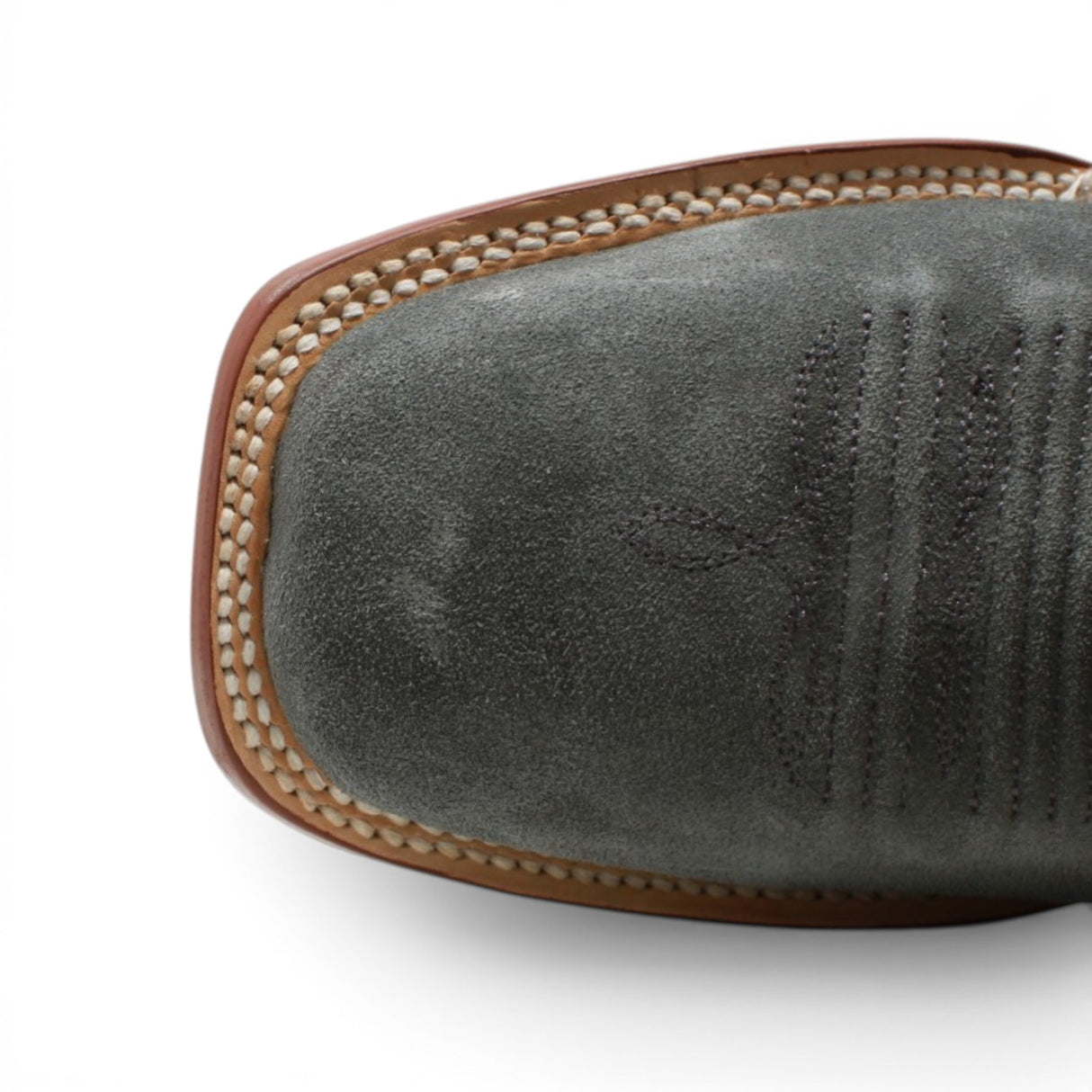 Men's Ruff Out Leather Square Toe Boots in Grey - Tanner Mark Boots