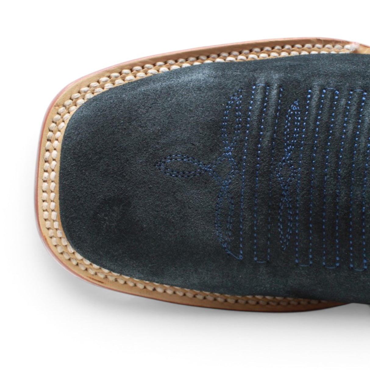 Men's Ruff Out Leather Square Toe Boots in Navy Blue - Tanner Mark Boots