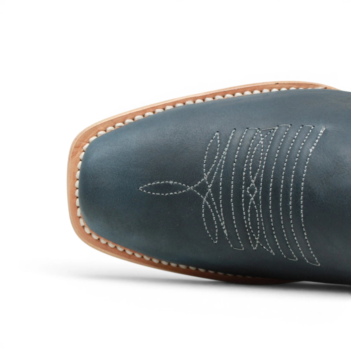 Women's Leather Triad with Tribal Stitch Square Toe Boots in Savage Blue - Tanner Mark Boots