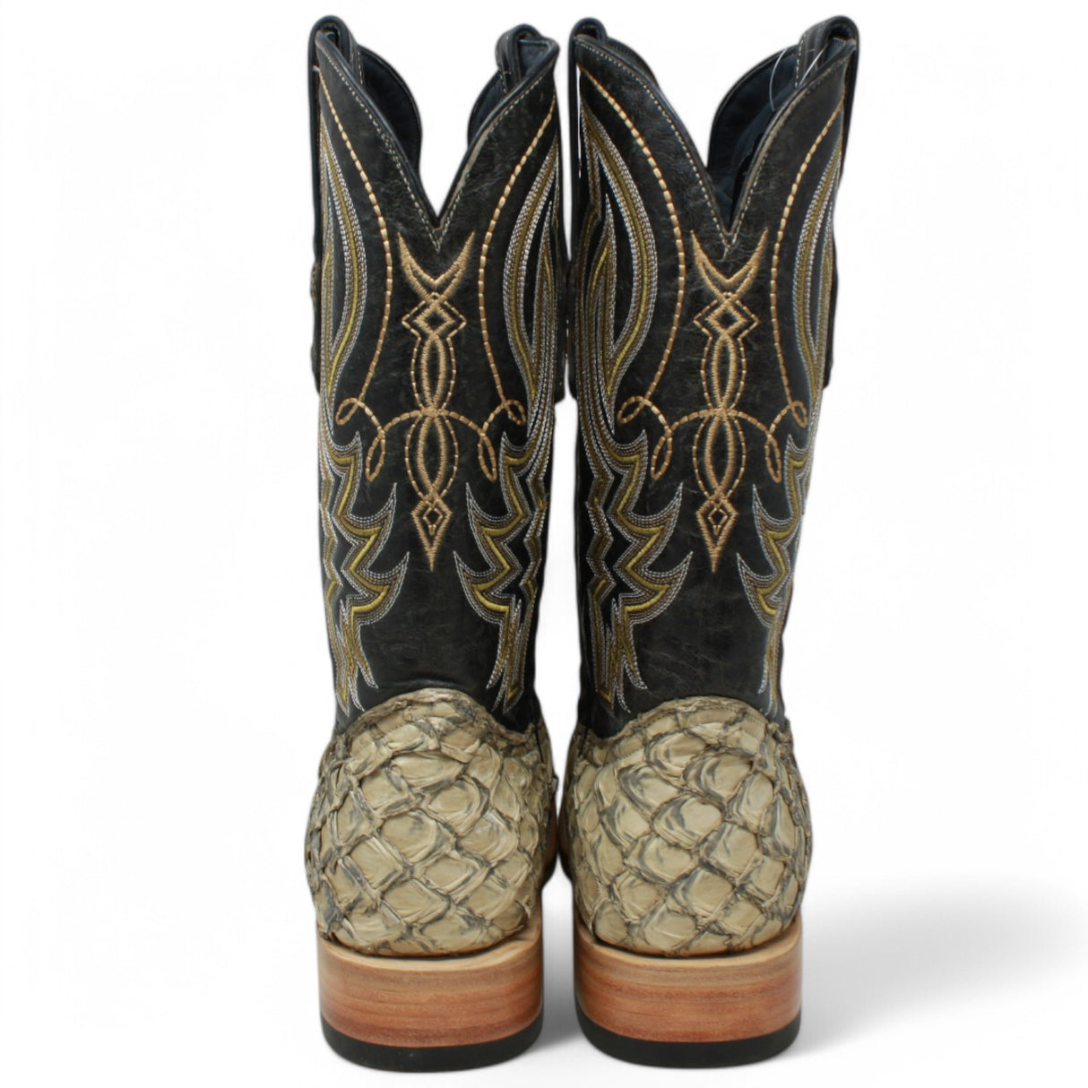 Tanner Mark Men's Genuine Monster Fish Square Toe Boots Oryx TMX208137