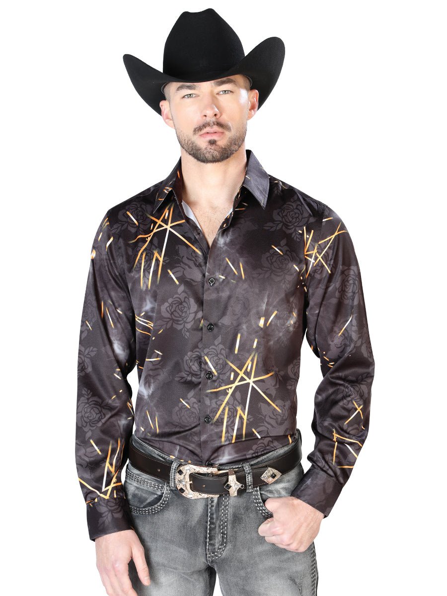 Black Casual Long Sleeve Shirt 43989 - Diana Zapateria Inc