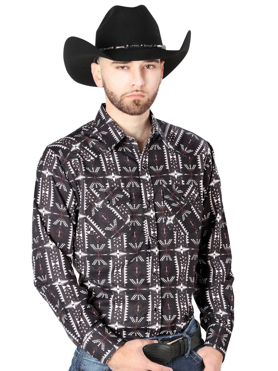 Black Long Sleeve Cowboy Shirt 44205 - Diana Zapateria Inc