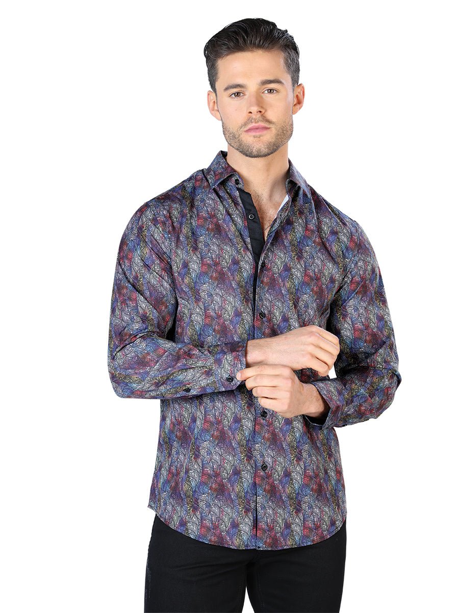 Black Multicolor Long Sleeve Shirt 44044 - Diana Zapateria Inc