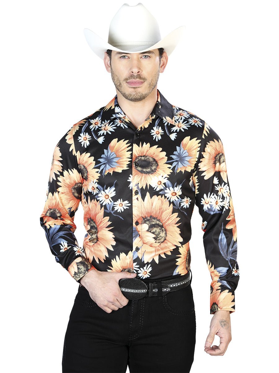 Black Sunflower Casual Long Sleeve Shirt 43671 - Diana Zapateria Inc