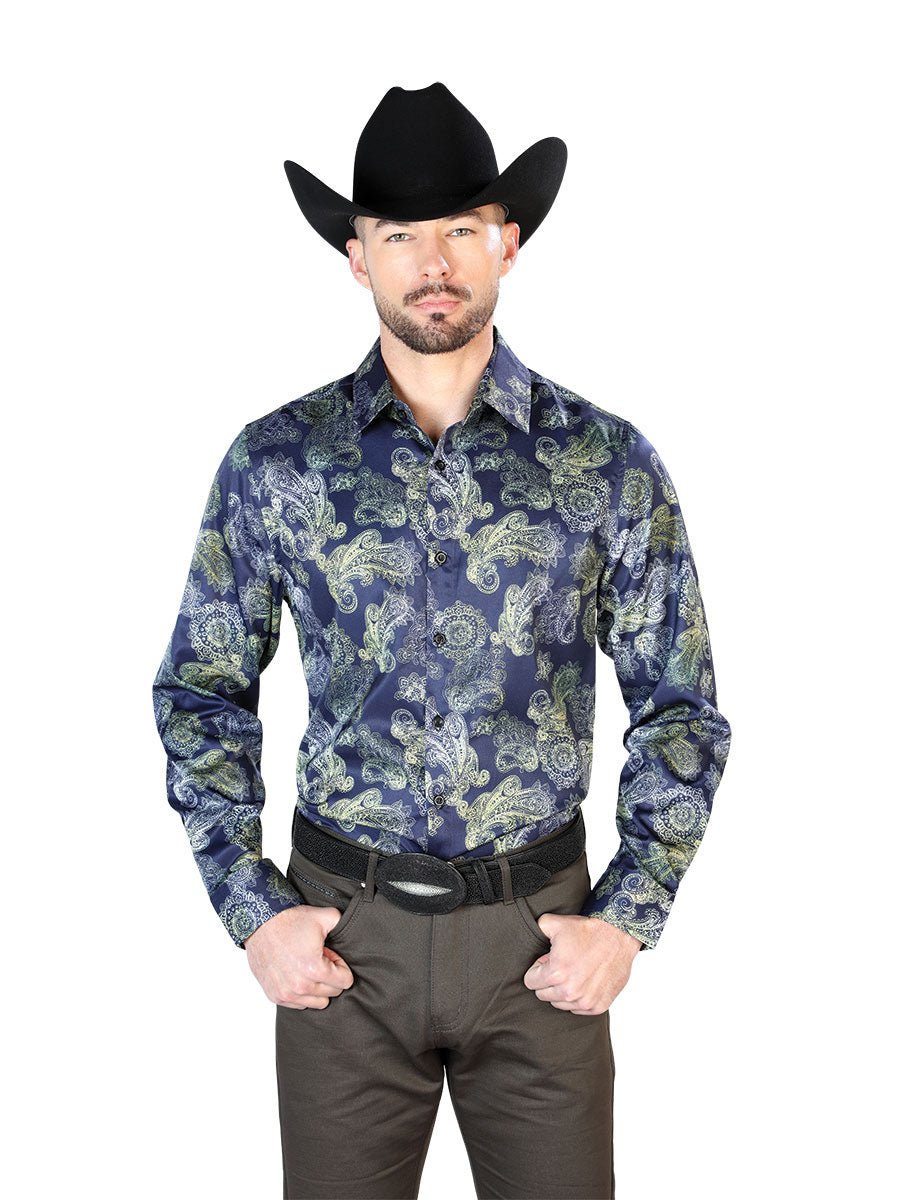 Blue Casual Long Sleeve Shirt 43666 - Diana Zapateria Inc