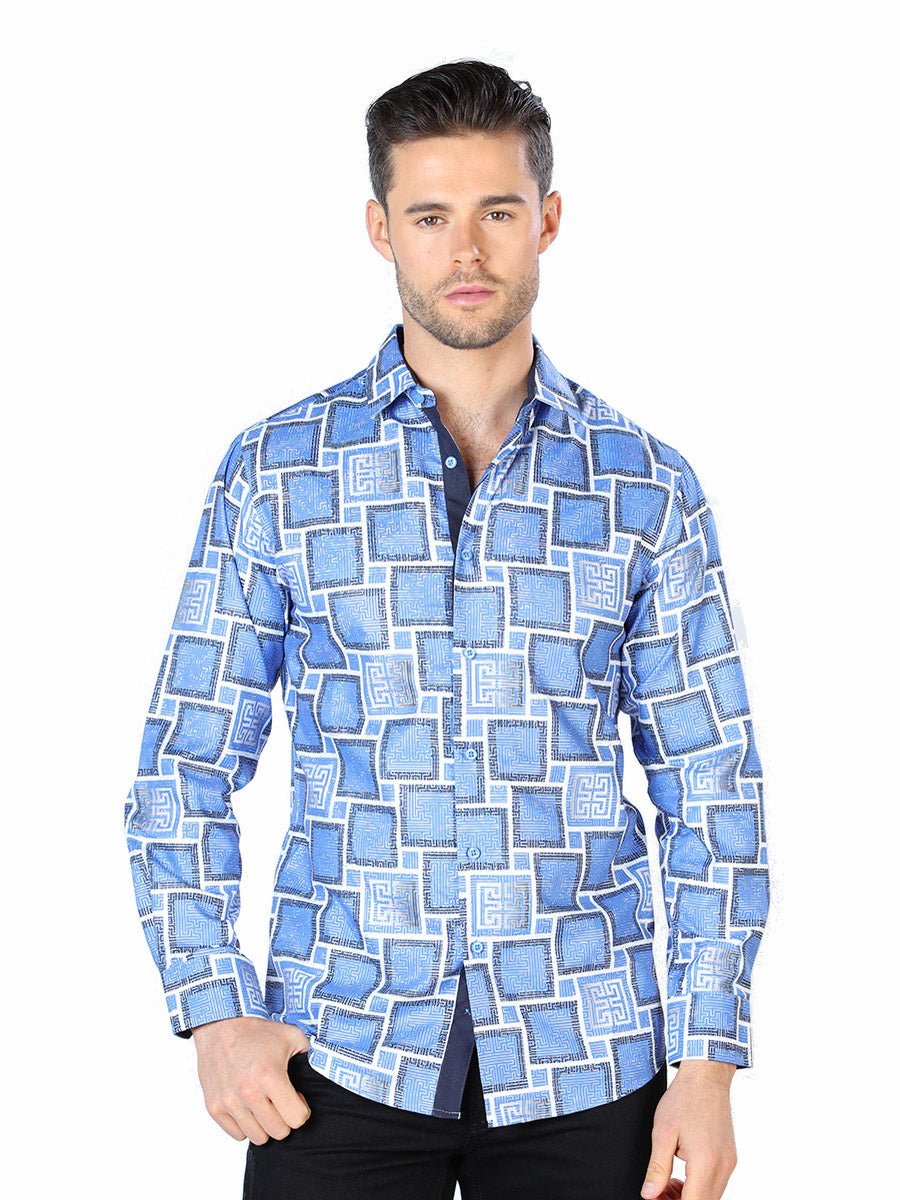 Blue Casual Long Sleeve Shirt 44004 - Diana Zapateria Inc
