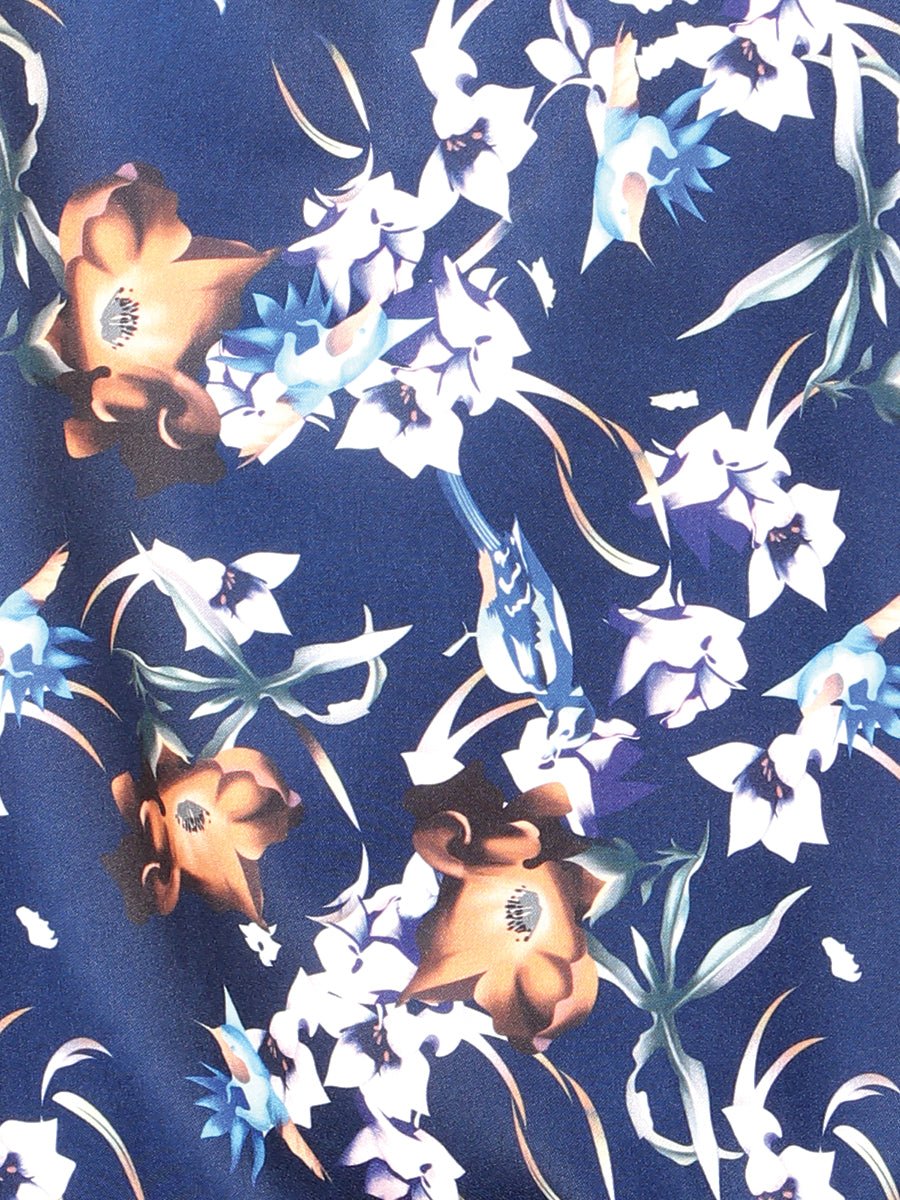 Blue Flowers Casual Long Sleeve Shirt 43957 - Diana Zapateria Inc