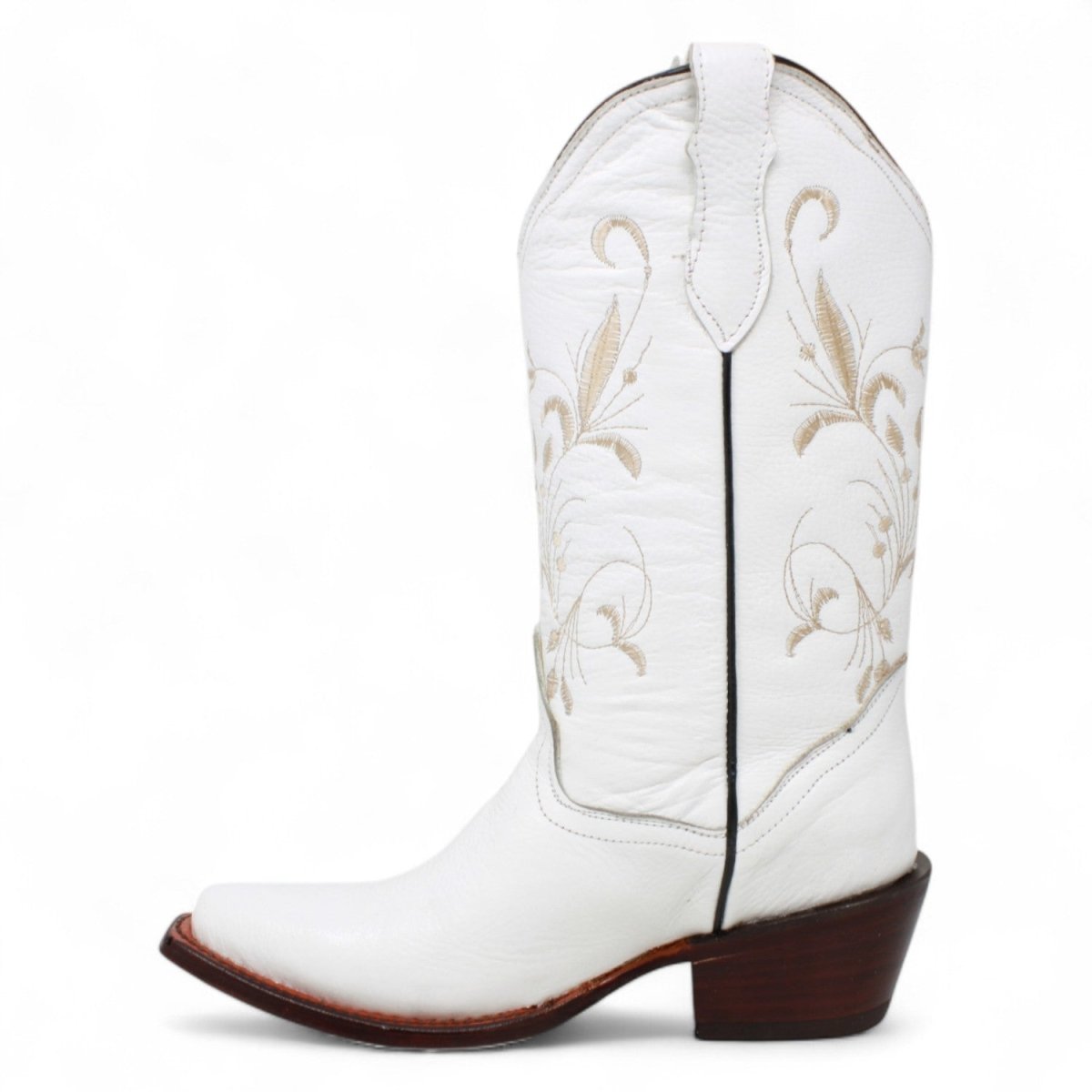 Bota de Dama Rodeo Puntal Blanca con Bordado - La Sierra - La Carreta
