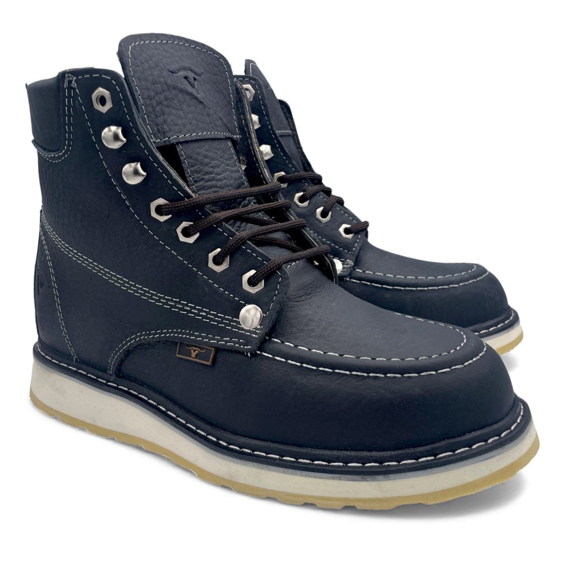 Bota de Trabajo para Hombre 6 Pulgadas Estilo Moc Toe Color Negro – Hooch Boots H80105 - Hooch Boots